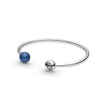 925 sterling silver silver blue two-color earth open bracelet sea heart starry fairy tale diy beaded bracelet female pandora